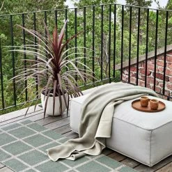 Pappelina Ylva Dark Linen & Linen Blanket Accent Pillows/Throws